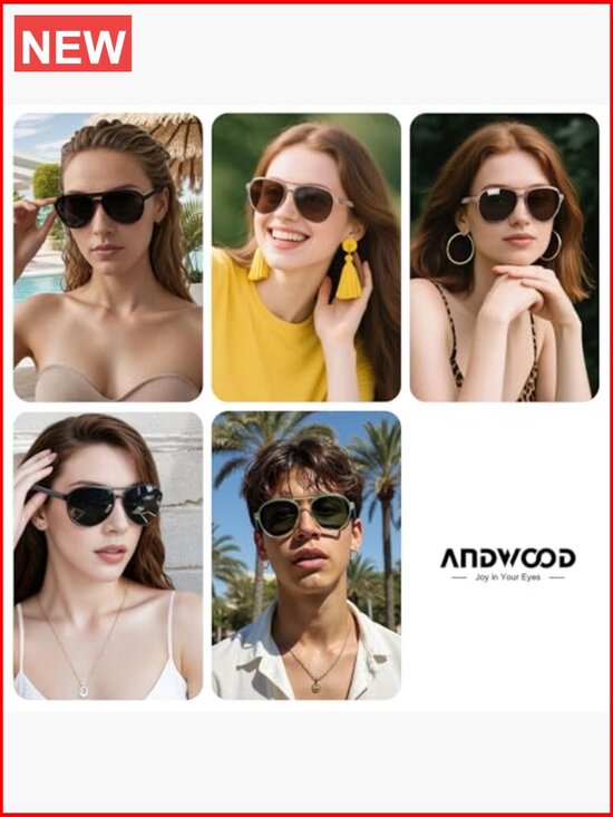 Retro Polarized Aviator Sunglasses Square Unisex Classic Vintage main image 5